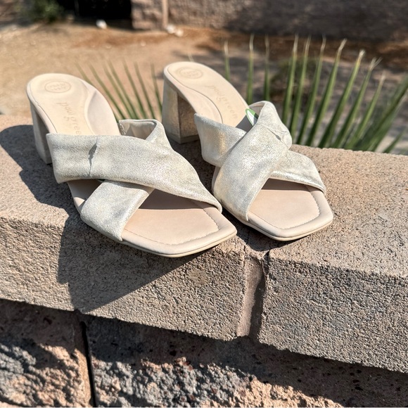 Paul Green Lauren Block Heeled Sandals in Mineral Metallic NWOB size 7 - Picture 10 of 10